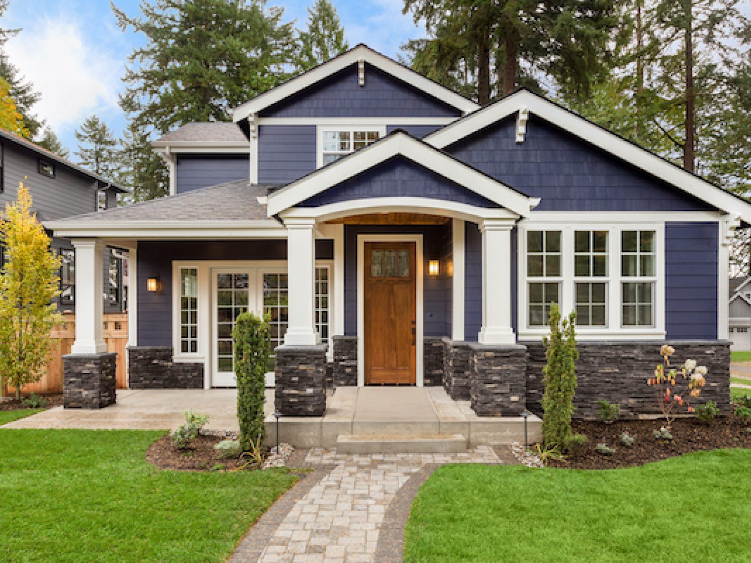 The exterior of a suburban home.